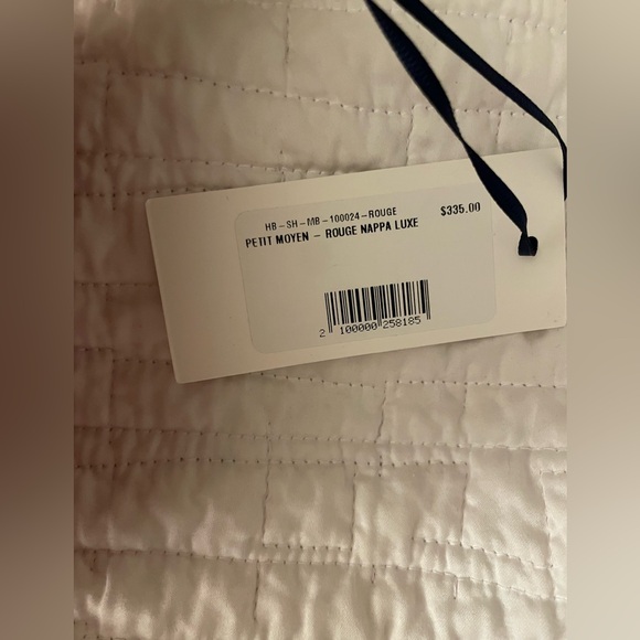 CLARE V. Petit Moyen Messenger Leather Shoulder or Crossbody Bag Rouge Nappa Red - Picture 12 of 13